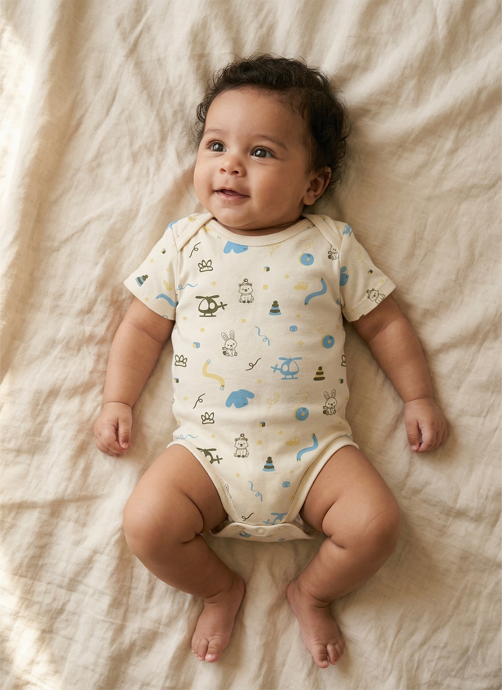Short Sleeve Organic Baby Bodysuit lifestyle  |  Hoppers Lane