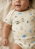 Short Sleeve Organic Baby Bodysuit lifestyle neck  |  Hoppers Lane