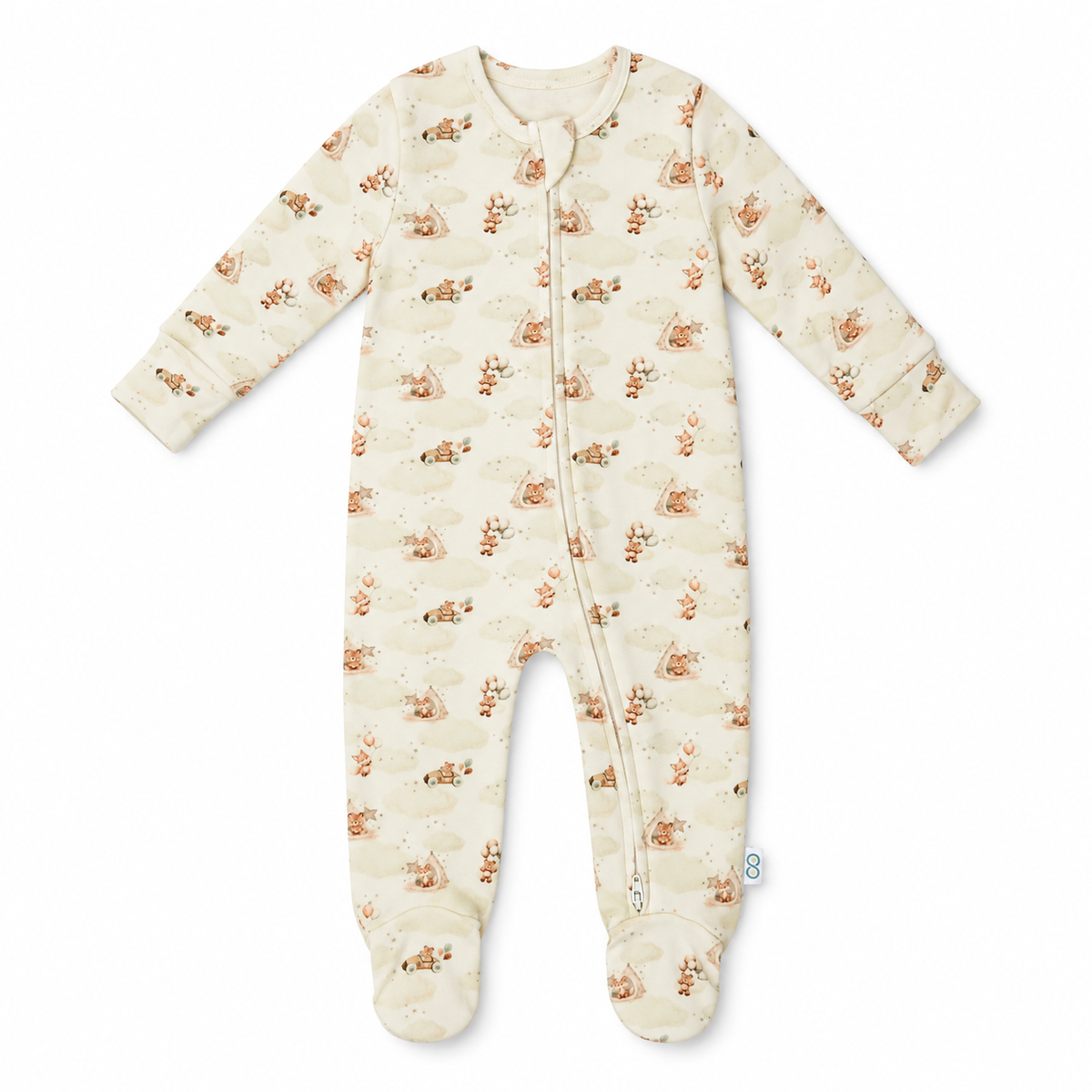 Long Sleeve Footed Zipsuit 1 | Cloudland Friends