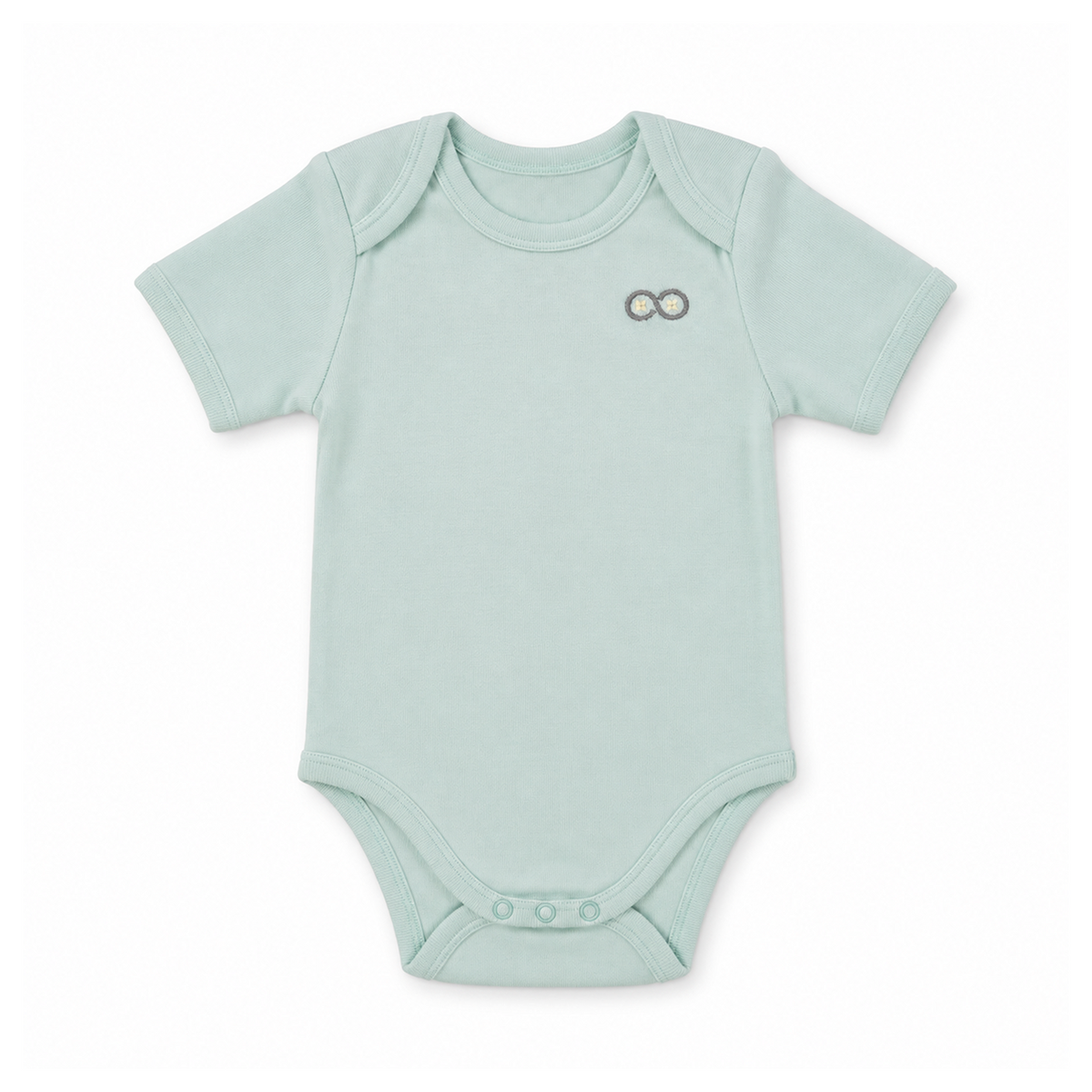 Short Sleeve Organic Baby Bodysuit 1  |  Sky Mist
