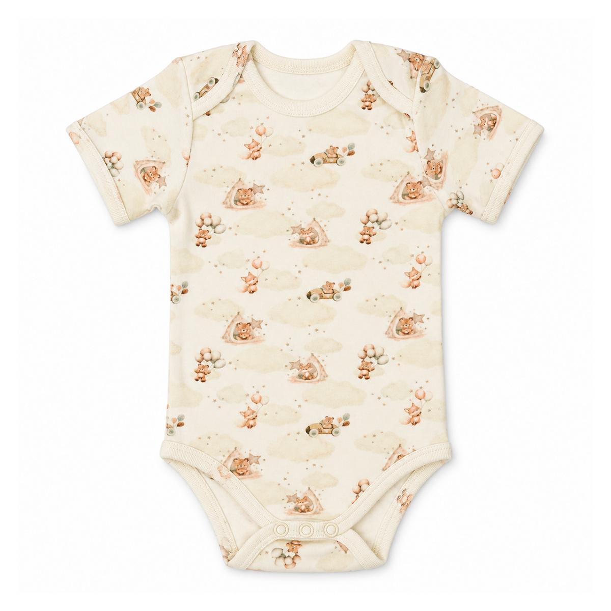 Short Sleeve Organic Baby Bodysuit 1  |  Cloudland Friends