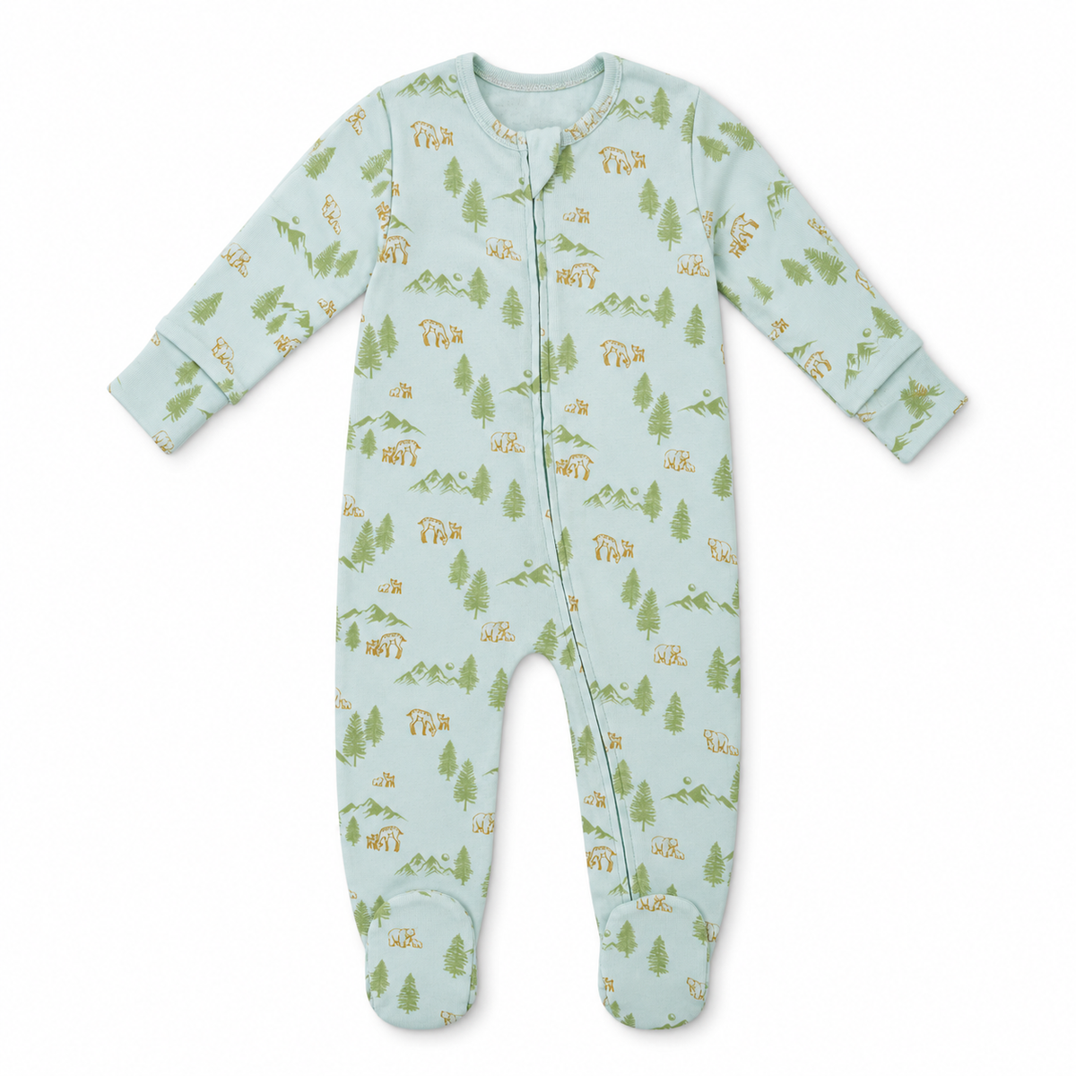 Long Sleeve Footed Zipsuit 1 | Woodland Trails