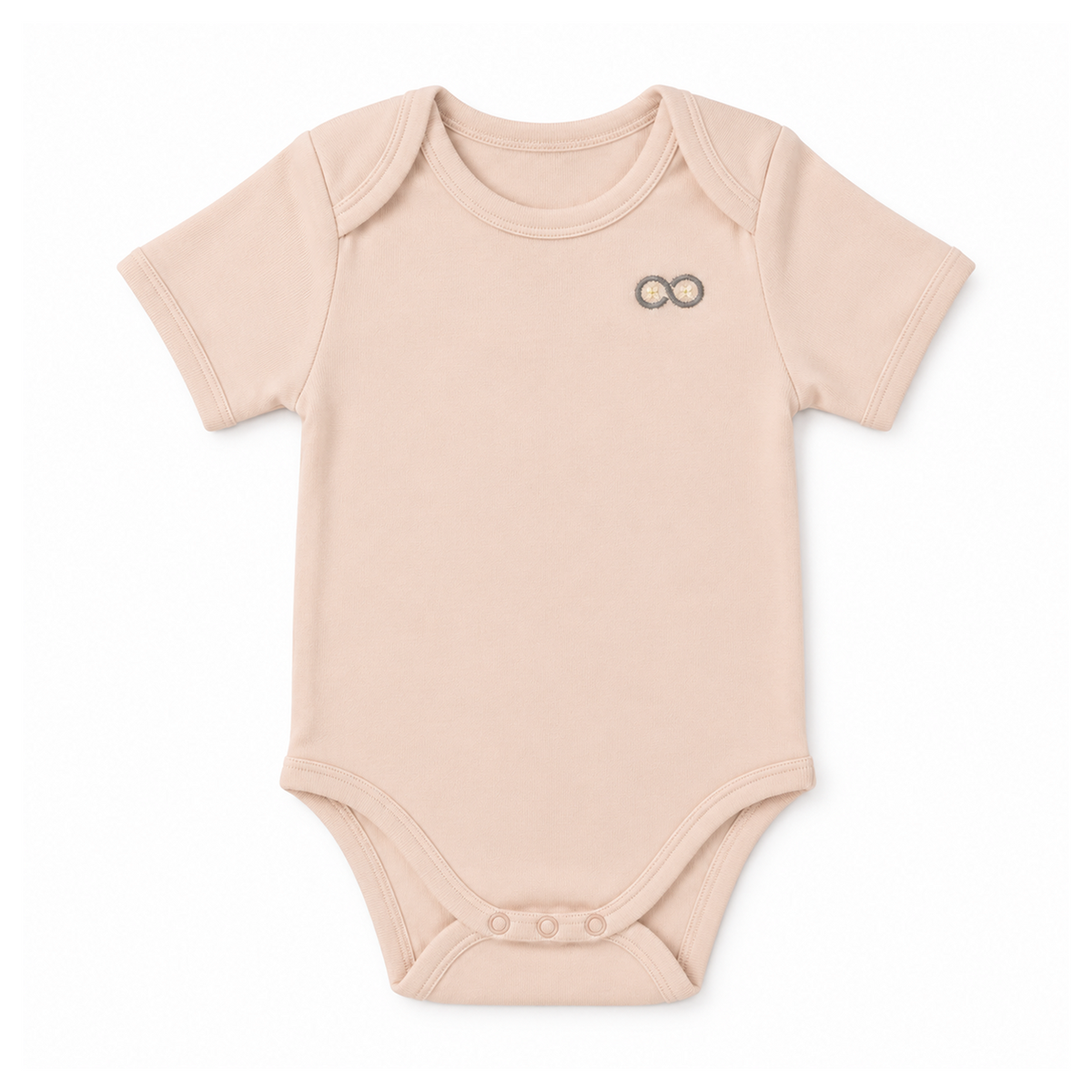 Short Sleeve Organic Baby Bodysuit 1  |  Powder Rose