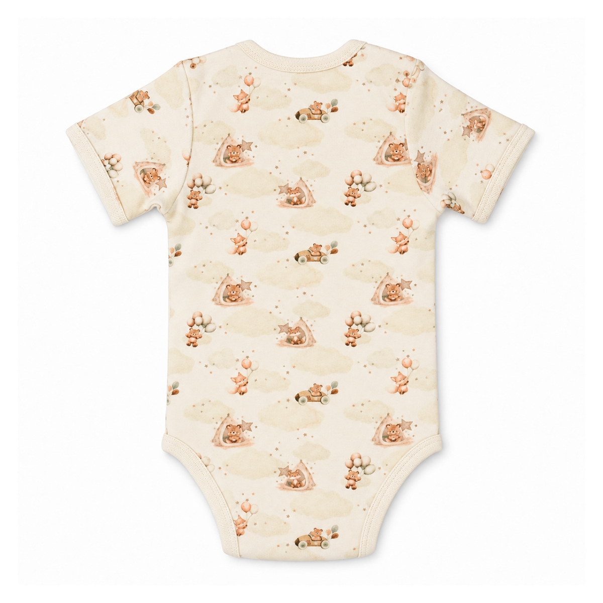Short Sleeve Organic Baby Bodysuit 2  |  Cloudland Friends