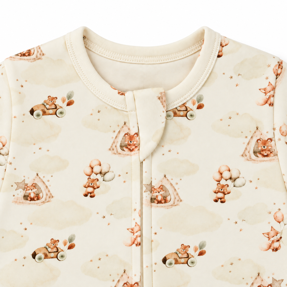 Long Sleeve Footless Zipsuit 2 | Cloudland Friends