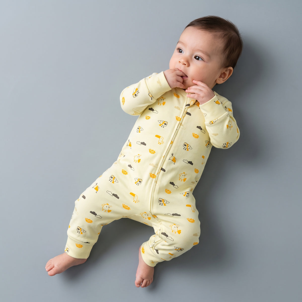 Long Sleeve Footless Zipsuit lifestyle | Tiny Wings