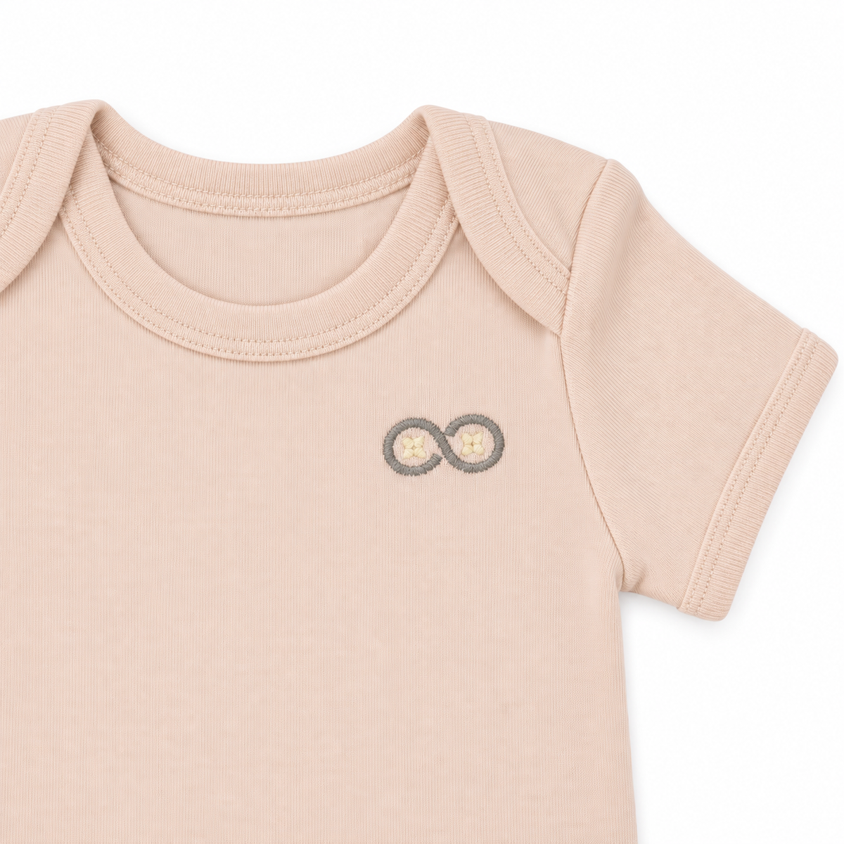 Short Sleeve Organic Baby Bodysuit 3  |  Powder Rose