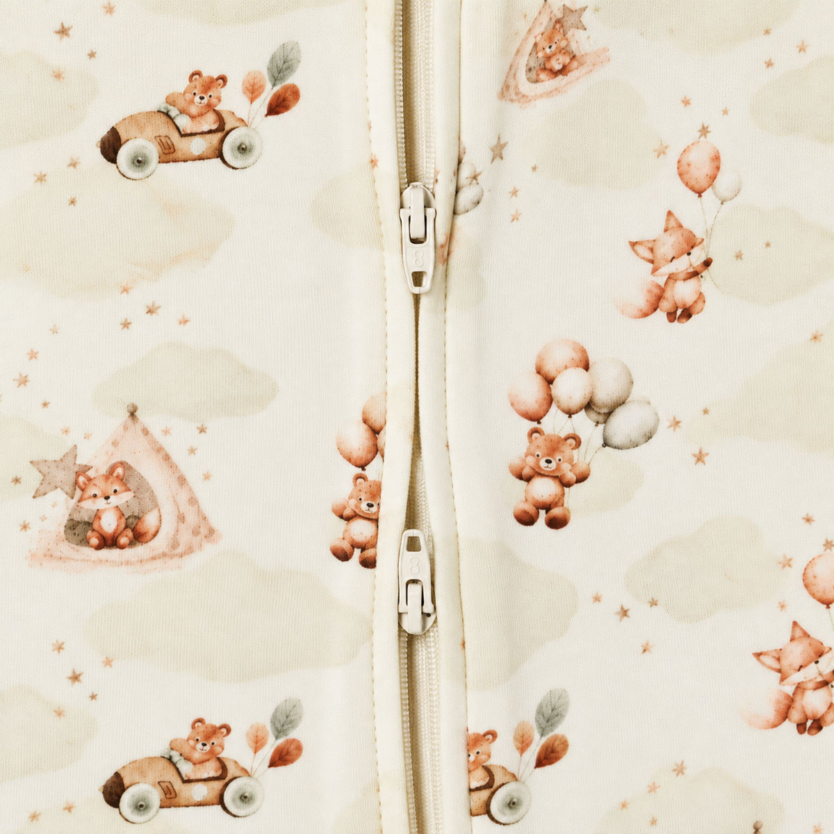 Long Sleeve Footless Zipsuit 3 | Cloudland Friends