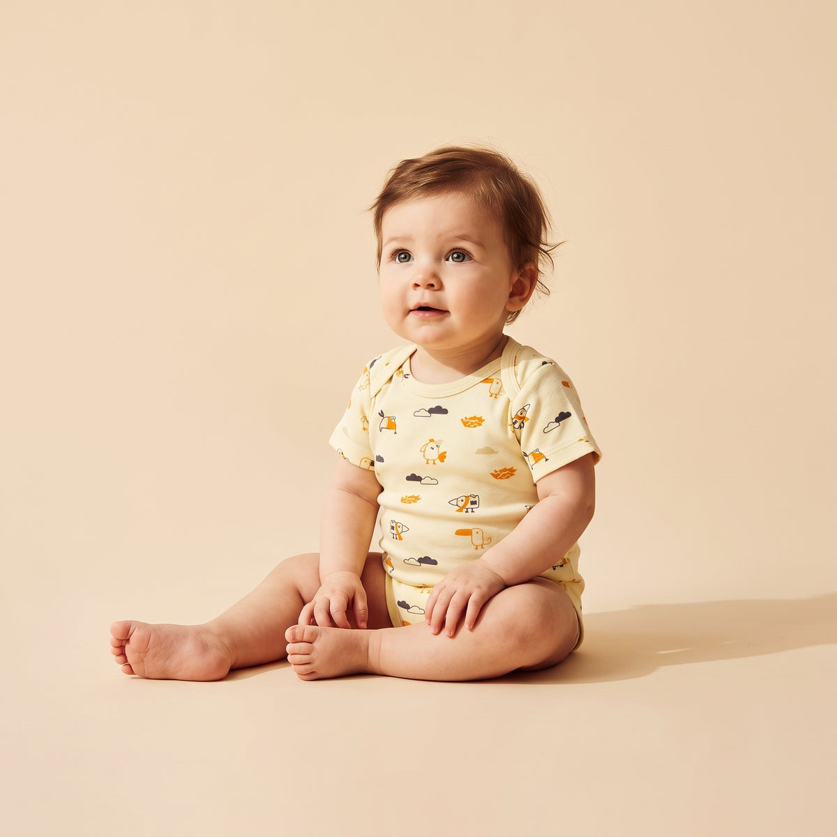 Short Sleeve Organic Baby Bodysuit lifestyle | Tiny Wings