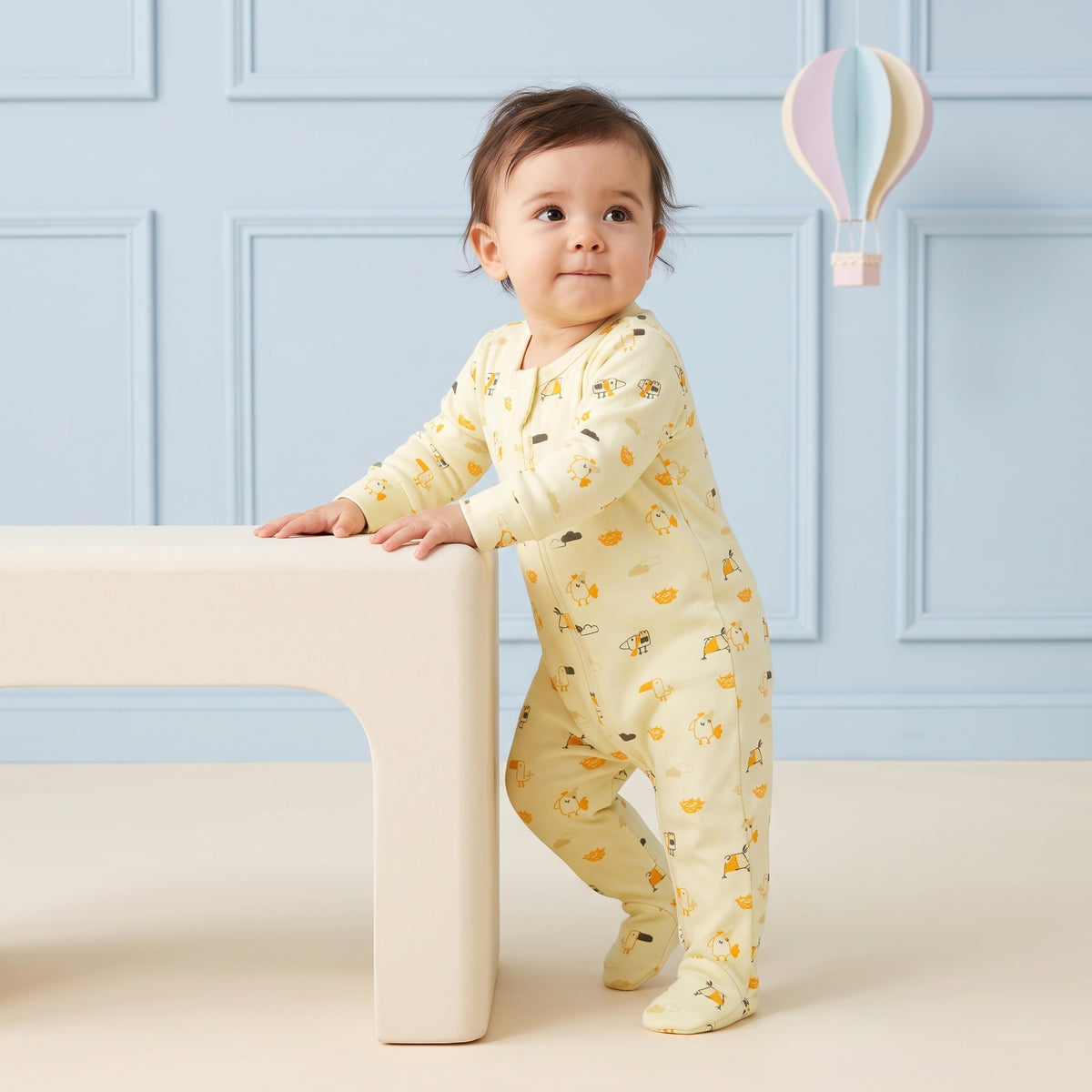 Long Sleeve Footed Zipsuit lifestyle | Tiny Wings