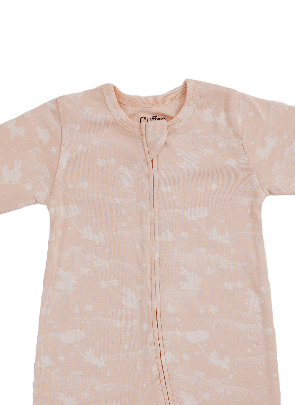 Long Sleeve Footed Zipsuit neck | Aurora Whispers