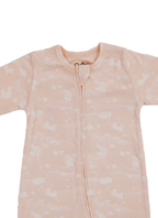 Long Sleeve Footed Zipsuit neck | Aurora Whispers