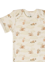 Short Sleeve Organic Baby Bodysuit neck  |  Cloudland Friends