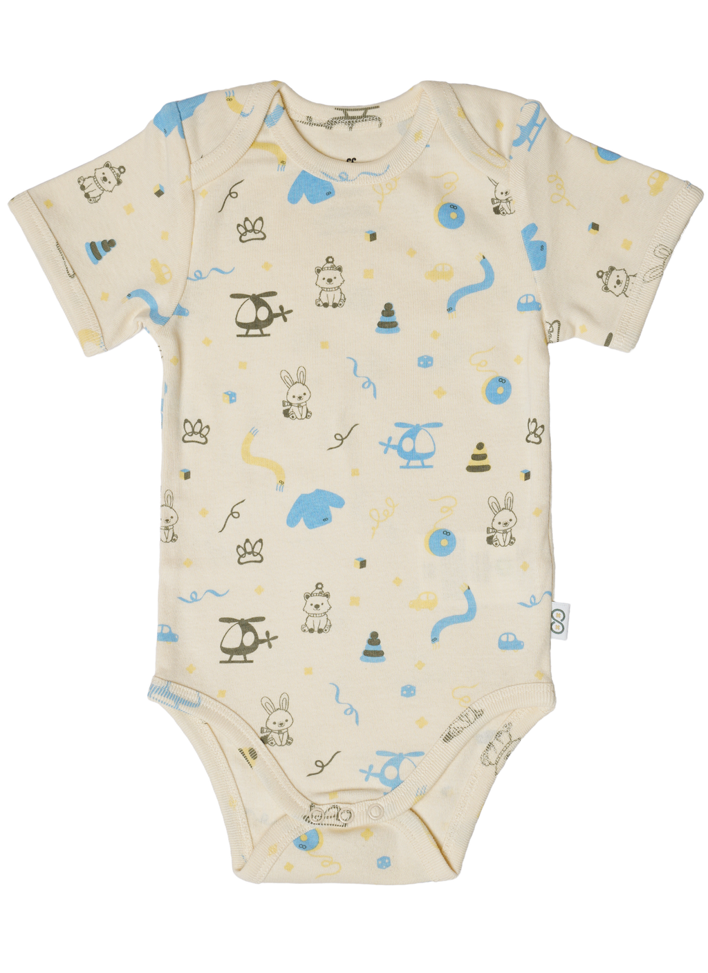 Short Sleeve Organic Baby Bodysuit front  |  Hoppers Lane