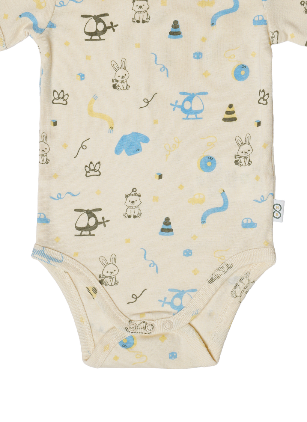 Short Sleeve Organic Baby Bodysuit close span | Hoppers Lane