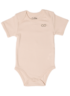 Short Sleeve Organic Baby Bodysuit front  |  Powder Rose
