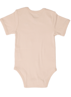 Short Sleeve Organic Baby Bodysuit back  |  Powder Rose