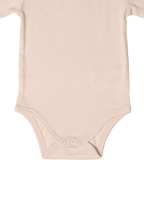 Short Sleeve Organic Baby Bodysuit close snap |  Powder Rose