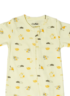 Long Sleeve Footed Zipsuit neck | Tiny Wings