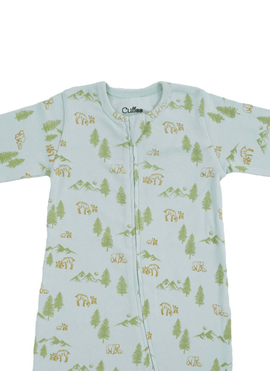 Long Sleeve Footless Zipsuit neck | Woodland Trails