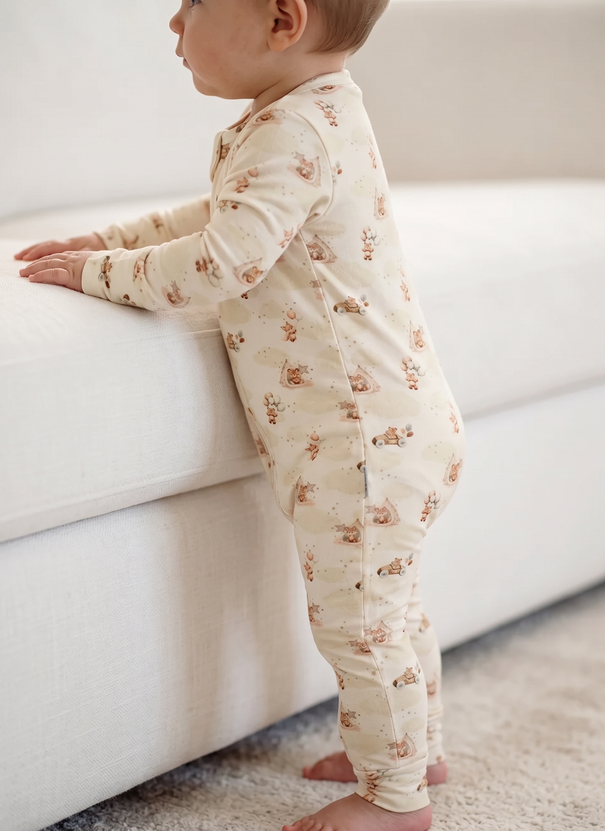 Long Sleeve Footless Zipsuit lifestyle | Cloudland Friends