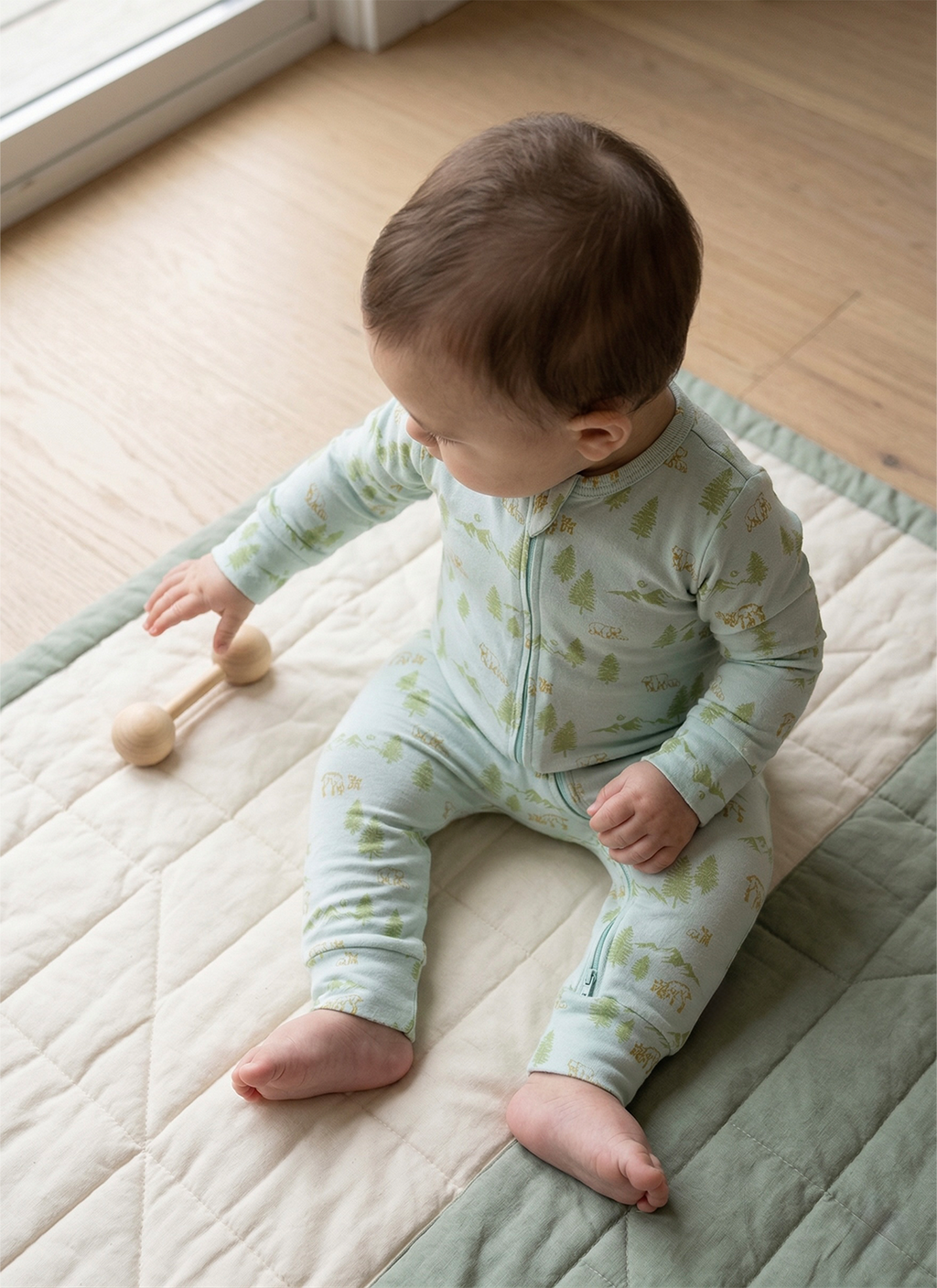 Long Sleeve Footless Zipsuit lifestyle | Woodland Trails